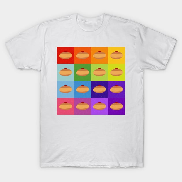 Doughnuts Galore Rainbow Square Print T-Shirt by TillaCrowne